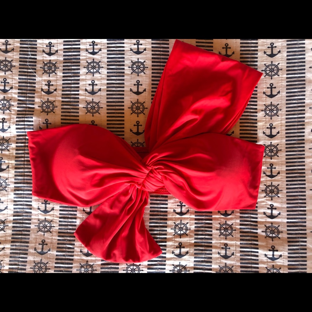 Red swimsuit top